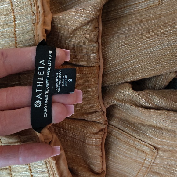 ATHLETA WOMENS CABO LINEN TEXTURED WIDE LEG PANTS πππ - Picture 6 of 15